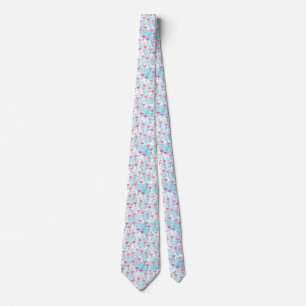 Fantastisk flamingos och monstera löv slips