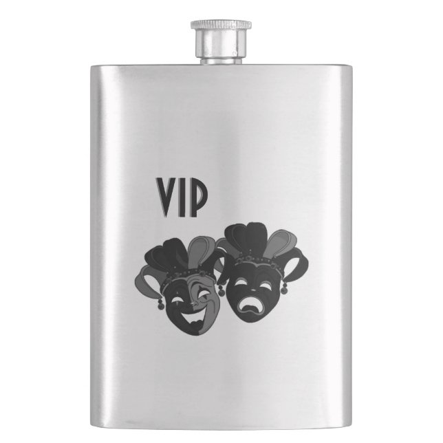 Fantastisk flask med teaterdesign och monogram fickplunta (Framsidan)