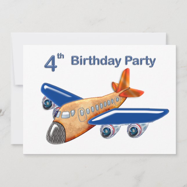 Fantastisk flygplan4e födelsedagen inbjudningar (Framsida)