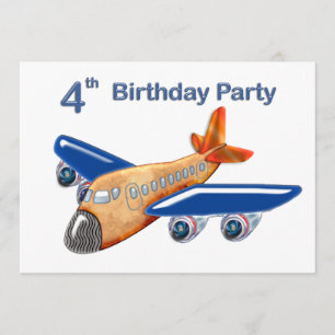 Fantastisk flygplan4e födelsedagen inbjudningar