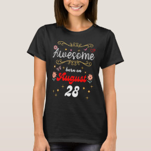 Fantastisk, född den 28 augusti 2011 Blommor och s T Shirt