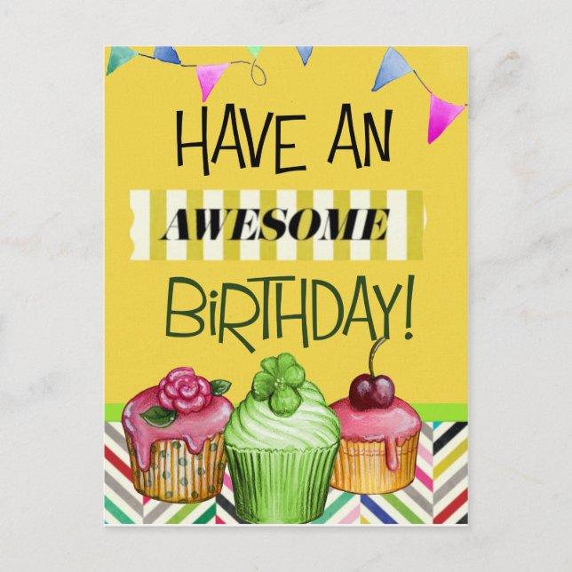 Fantastisk födelsedagen vykort (Framsida)