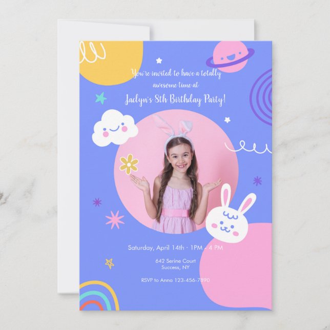 Fantastisk Födelsedagsfest Photo Inbjudningar (Framsida)