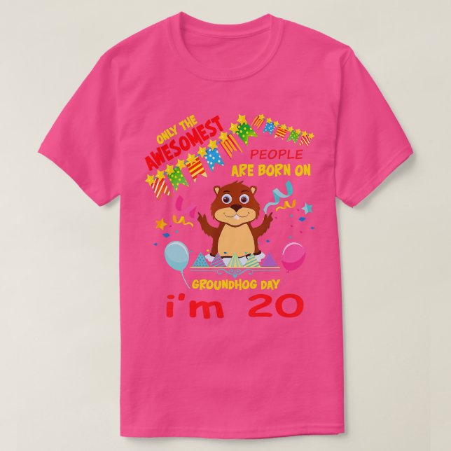 Fantastisk-folket födde på Groundhog Day Cute Birt T Shirt (Design framsida)