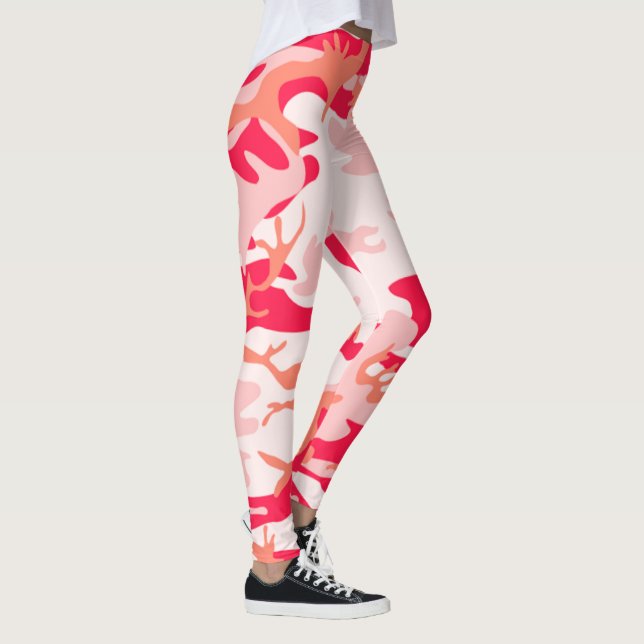 Fantastisk för Gym Sporty Rosa Camouflage Mönster Leggings (Höger)