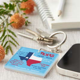 Fantastisk för Texas Acrylic Keychain Facts