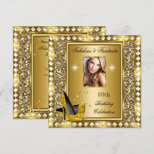 Fantastisk Foto Guld Glans Glamour Hollywood Födel Inbjudningar