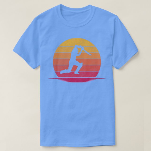 Fantastisk Funny Cricket Gift Hobby Silhouette Sun T Shirt (Design framsida)