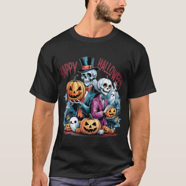 Fantastisk Funny Halloween Inspired Scene T Shirt (Framsida)