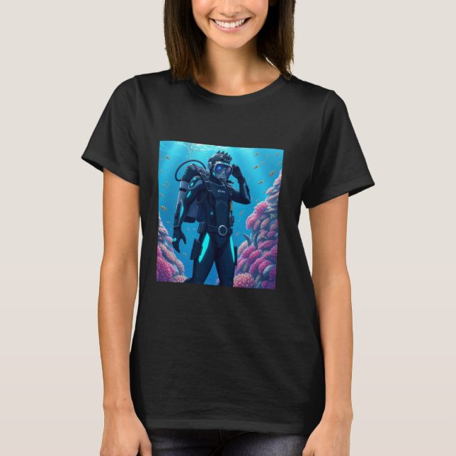 Fantastisk Futuristisk Dykare T Shirt (Framsida)