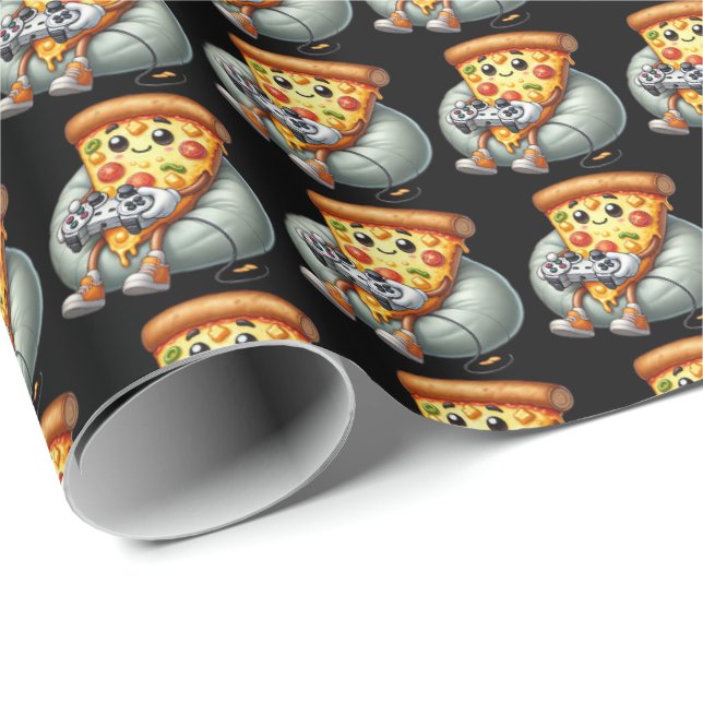 Fantastisk gamer-pizzan party-sidled presentpapper (Rullad Hörn)
