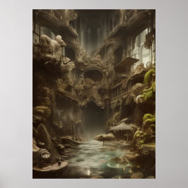 Fantastisk gammal och övergiven simning i bassäng poster