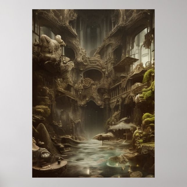 Fantastisk gammal och övergiven simning i bassäng poster (Framsidan)