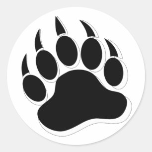 Fantastisk Gay Bear klo B&W 3D-effektsymbol Runt Klistermärke