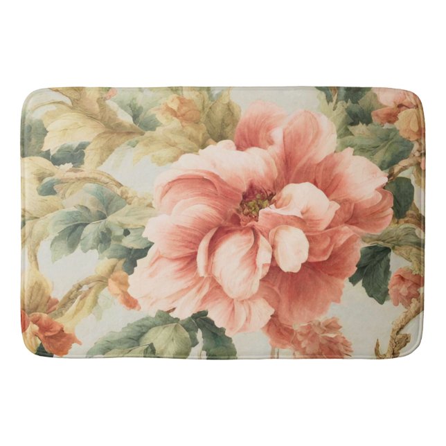 Fantastisk Gentle Exquisite Flowers, Löv. Färgning Badrumsmatta (Framsidan)