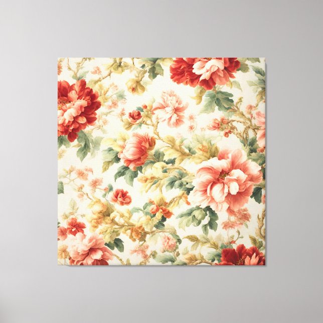 Fantastisk Gentle Exquisite Flowers, Löv. Färgning Canvastryck (Framsida)