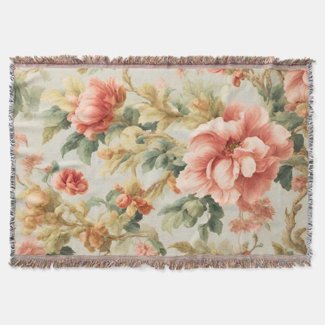 Fantastisk Gentle Exquisite Flowers, Löv. Färgning Filt (Framsidan)