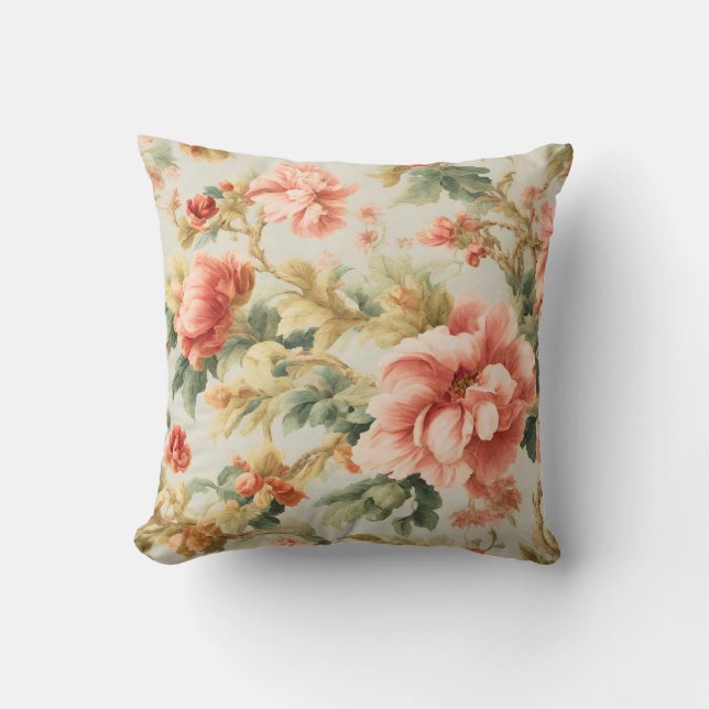 Fantastisk Gentle Exquisite Flowers, Löv. Färgning Kudde (Framsida)