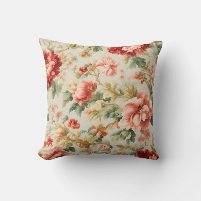 Fantastisk Gentle Exquisite Flowers, Löv. Färgning Kudde (Framsida)