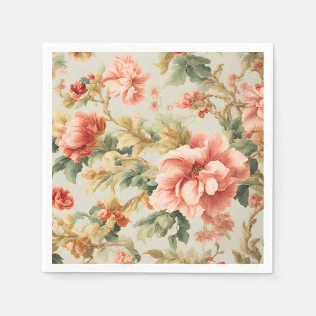 Fantastisk Gentle Exquisite Flowers, Löv. Färgning Pappersservett (Framsidan)