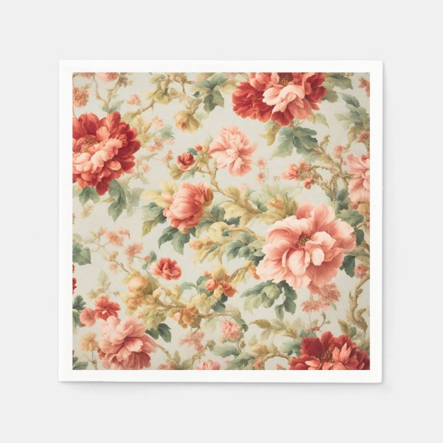 Fantastisk Gentle Exquisite Flowers, Löv. Färgning Pappersservett (Framsidan)