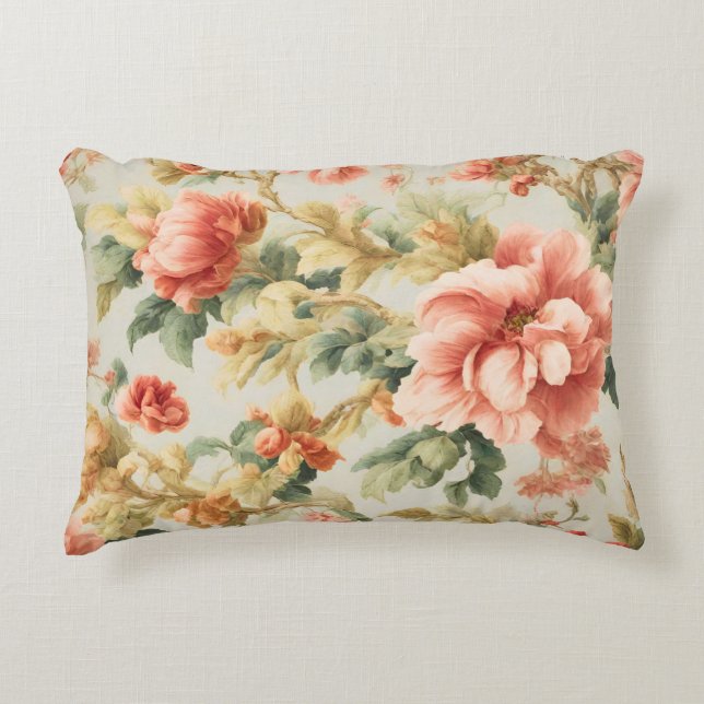 Fantastisk Gentle Exquisite Flowers, Löv. Färgning Prydnadskudde (Framsidan)
