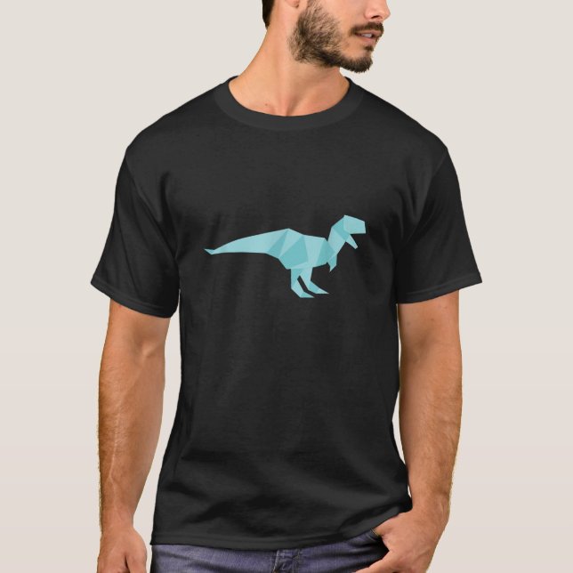 Fantastisk Geometric Tyrannosaurus Rex T Rex Dinos Shirt (Framsida)