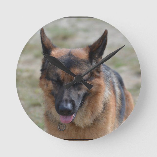 Fantastisk German Shepherd Rund Klocka (Framsida)