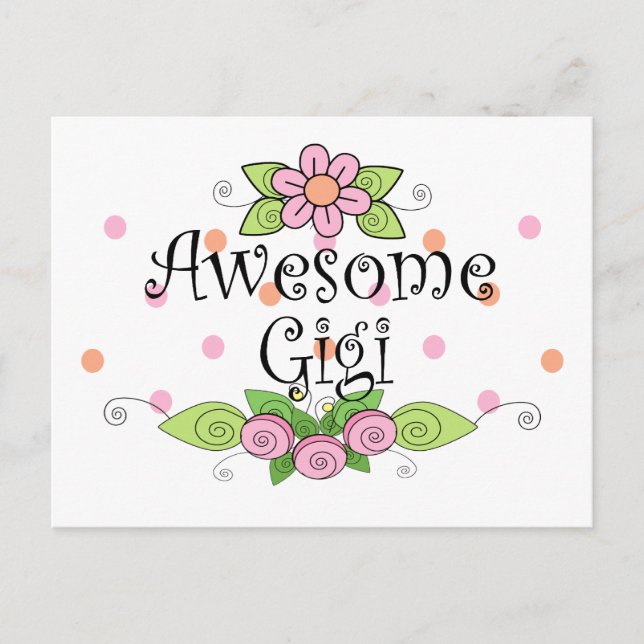 Fantastisk Gigi T-Shirt Vykort (Framsida)