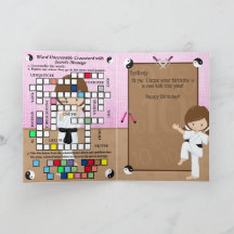 Fantastisk Girls Karate Secret Message Grattis på