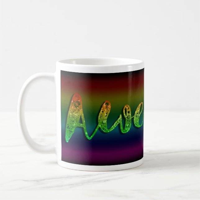 Fantastisk Glitter Rainbow Påstående Cute Roligt Kaffemugg (Vänster)