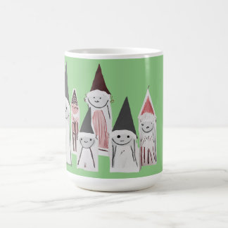 Fantastisk Gnomfamilj Grön 15oz Kaffemugg