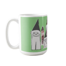 Fantastisk Gnomfamilj Grön 15oz Kaffemugg