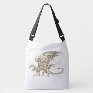 Fantastisk Golden Mosaic Dragon Axelväska