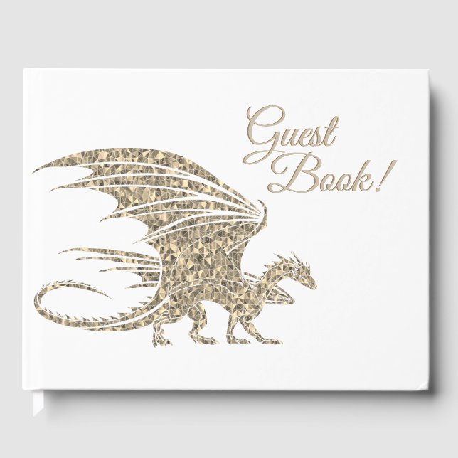Fantastisk Golden Mosaic Dragon Gästböcker (Framsida)