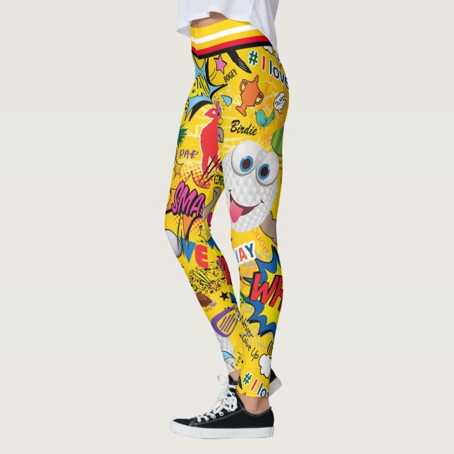 ⛳️ Fantastisk golf mix gult 💛 Leggings (Vänster)