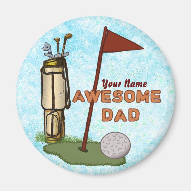 Fantastisk Golf Pappa Magnet (Framsidan)