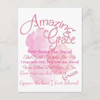 Fantastisk Grace Bevackert Rosa ros Typografi Vykort
