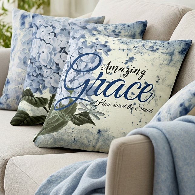Fantastisk Grace blue hydrangea Kudde (Skapare uppladdad)