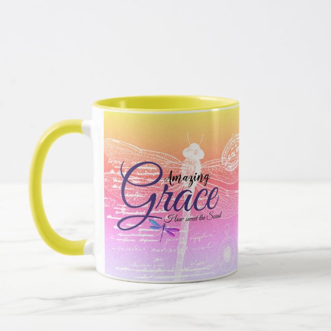 Fantastisk Grace Dragonfly-pastellövertoning Mugg (Vänster)