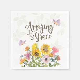 Fantastisk Grace Flowers och Butterflies Christian Pappersservett