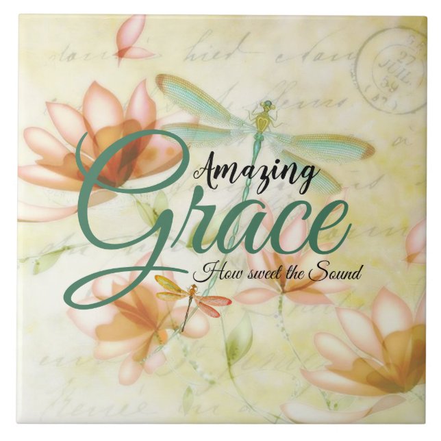 Fantastisk Grace Flowers och Dronfly Kakelplatta (Framsidan)