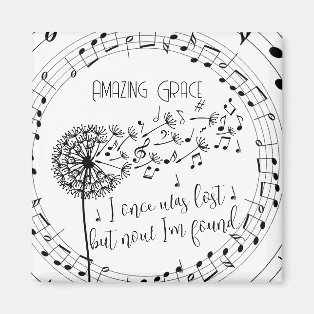 Fantastisk Grace Hymn Dandelion Christian Magnet (Framsidan)