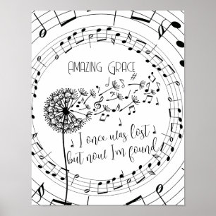Fantastisk Grace Hymn Dandelion Christian Poster