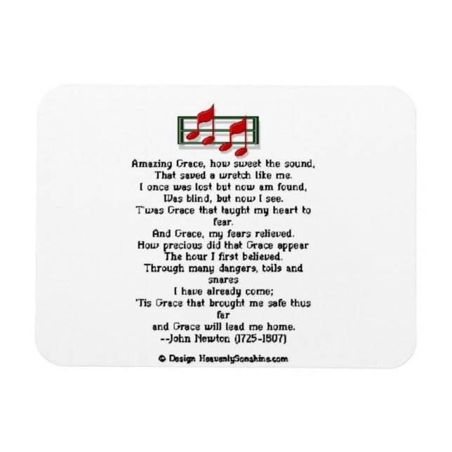 Fantastisk Grace Hymn Magnet (Horisontell)