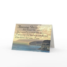 Fantastisk Grace Hymn Ocean Sunset Greeting Card