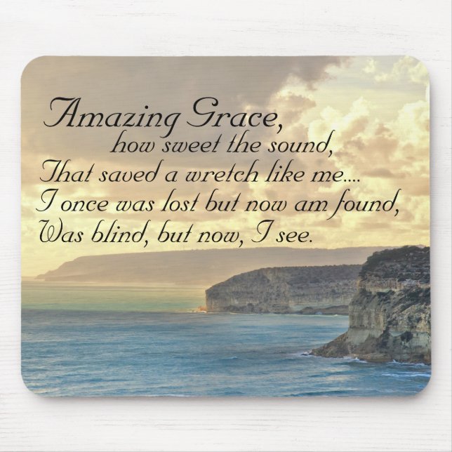Fantastisk Grace Hymn Ocean Sunset Mousepad Musmatta (Framsidan)