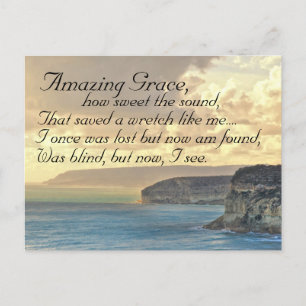 Fantastisk Grace Hymn Ocean Sunset-vykort Vykort