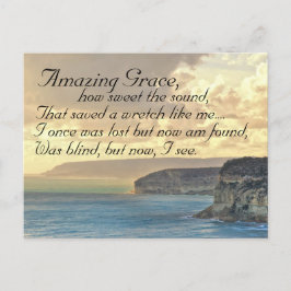 Fantastisk Grace Hymn Ocean Sunset-vykort Vykort