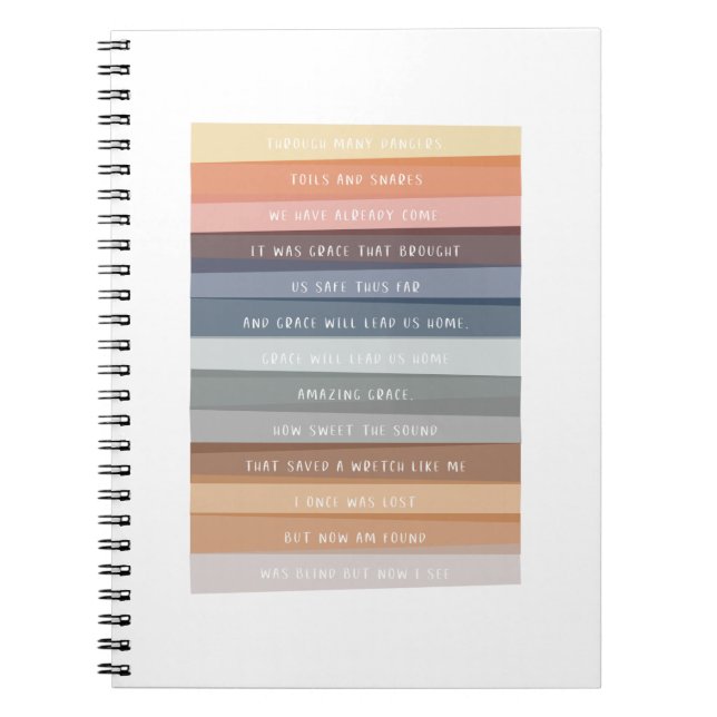 Fantastisk Grace Lyric Colorful Rand Anteckningsbok (Framsidan)